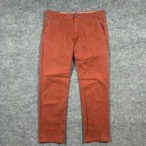 Canda‎ Mens Chino Pants Size 36x32 Rust Orange Regular Fit Stretch Casual